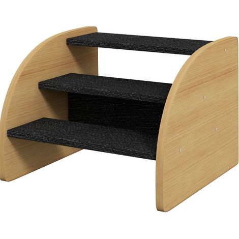 Scala per animali domestici a 3 gradini per cani piccoli 38,5 x 38,5 x 30 cm rovere nero (1/4)