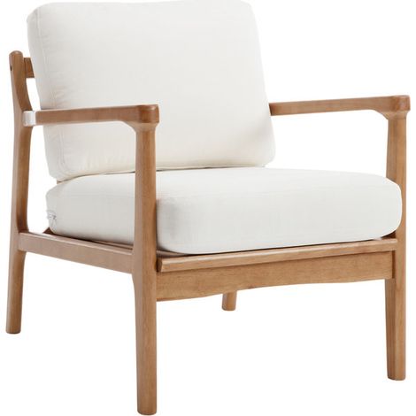Wahson Poltrone cabriolet in Tessuto, Ciniglia Poltroncina Imbottita in Legno, Moderna Sedia da Salotto per Soggiorno, Beige