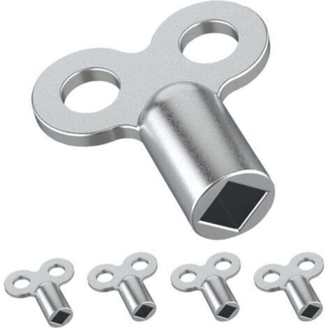 Jeu de 5 Clés de Purge pour radiateurs - Clés de Purge résistants en Aluminium - Clés de Purge pour radiateurs pour de Nombreux radiateurs - Clé de Purge maniable pour chauffages (1/4)