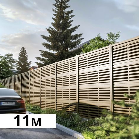 Mur Anti-bruit Bois 10,97x2,4m SILENZO ABSORB - Clôture Réduction Sonore - Palissade