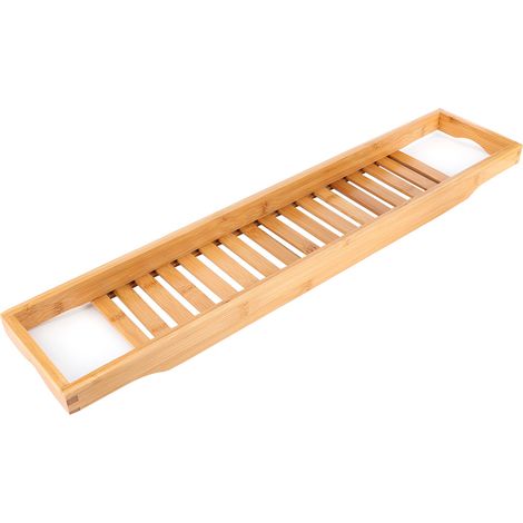 Plateau de bain moderne en bambou, support de rangement pour baignoire, étagère organiseur avec porte-verre à vin