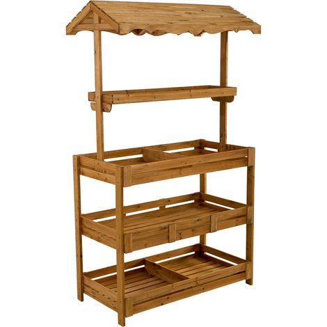 Estantería expositor de madera marrón 95x51x165h cm