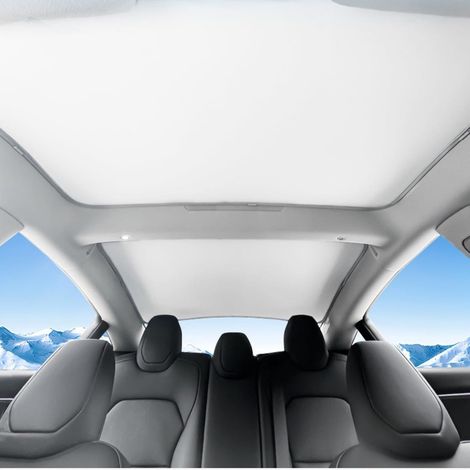 Parasole per tettuccio compatibile con Model 3, Parasole per auto compatibile con Tesla Model 3 2023 2024, Parasole pieghevole per tettuccio apribile per auto, Parasole in vetro per tettuccio apribile