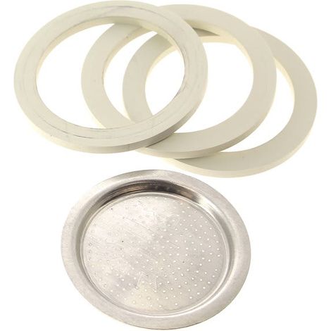 Filtre et joints pour cafetière italienne – Lot de 3 joints – Compatible Bialetti et Chromex – Modèles Moka express et Mini express