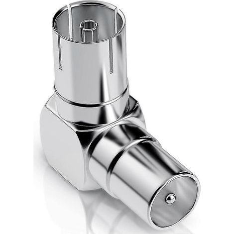 Adaptateur pour décodeur, RF mâle vers RF femelle, adaptateur TV femelle vers mâle, coude à angle droit à 90 degrés, connecteur de type F. (1/5)