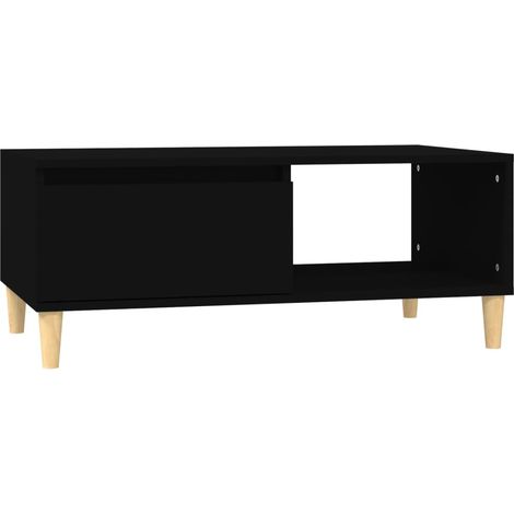 Mesa de centro madera contrachapada negro 90x50x36,5 cm vidaXL