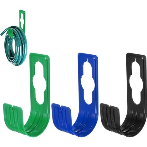 Paquete de 3 soportes para mangueras de jardín, soporte de plástico ABS para mangueras de agua, montaje en pared para mangueras jardín 45 metros (1/5)