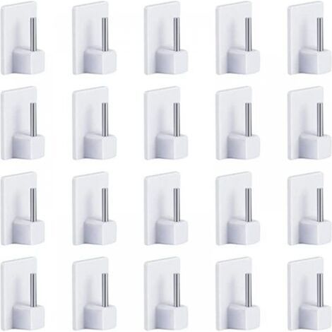20 pcs Curtain Hooks Adhesive for Rod Curtain Hook Self-Adhesive Curtain Hanger No Drilling 1928mm (1/4)