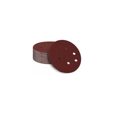 Pack of 50 self-adhesive sanding discs, 150 mm x 6 inches, with hook and loop fastener on the back for random orbital sanders (grit 40) (1/5)