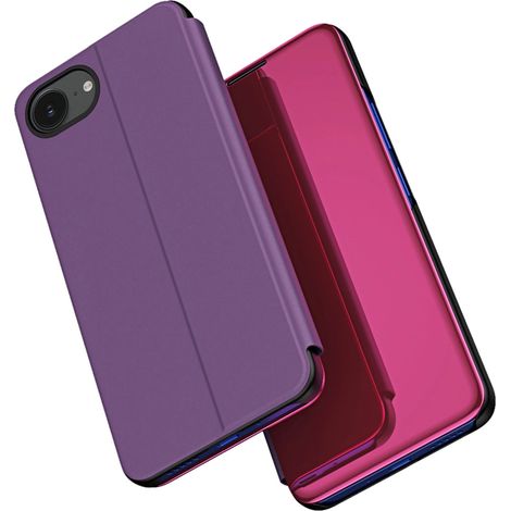 Transparente Schutzhülle für iPhone 16e mit Klappdeckel – Rosa (1/3)
