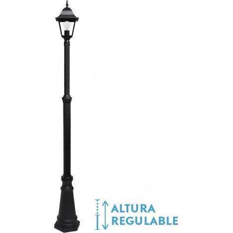 Spica außen aluminium straßenlampe 1xe27 schwarz ip44 220x20x20x20 cm verstellbar in der höhe