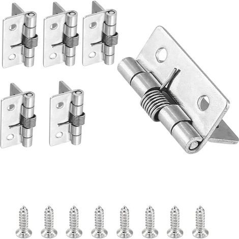 Lot de 6 charnières à ressort à ouverture automatique, en acier inoxydable 304 à fermeture automatique pour portes invisibles, charnières à ressort de fermeture (1/5)