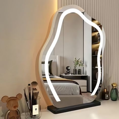 Espejo de tocador Hollywood con luz - Espejo de maquillaje Hollywood con control táctil inteligente, iluminación regulable con memoria, 3 modos de iluminación, espejo cosmético Hollywood con forma de  (1/5)