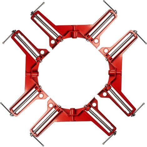 4 pièces Pince à Angle Droit à 90 Degrés, Serre Joint Angle Droit Etau D'Angle Reglable à Bois Ensemble Pour Cadre Multi Photo Wedge Menuiserie Soudure (1/5)