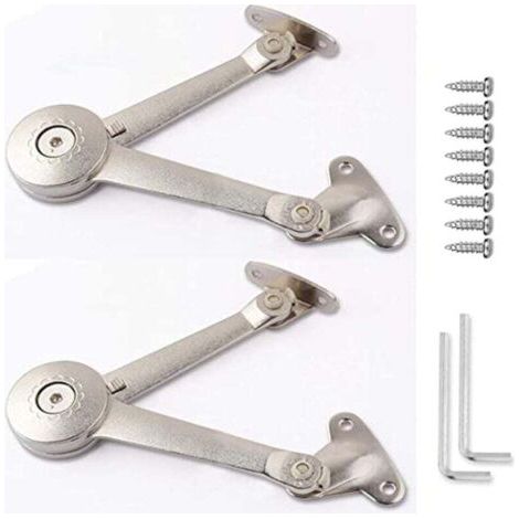 QORVA-2 Pièces Ascenseur Réglable de Charnière de Support, Charnières de Support de Couvercle en Alliage de Zinc, Charnières de Support de Couvercle, Porte de Placard, Boîtes de Rangement en Bois-Fei  (1/4)