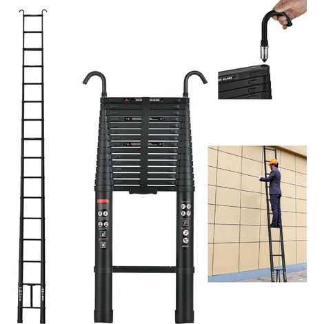 aluminium rétractable de 6,2 mètres/20,5 pieds avec crochets détachables, facile à rétrécir, adapté aux maisons, entreprises, toits, camping-cars et activités de plein air (1/5)