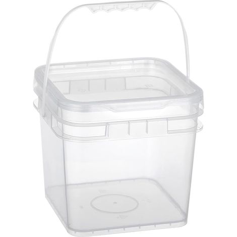 Seau en Plastique Alimentaire 5l Carré Protection Anti-Fuite, Boîte de Rangement pour Peinture Multifonctionnelle pour Artistes et Usage Industriel (1/5)