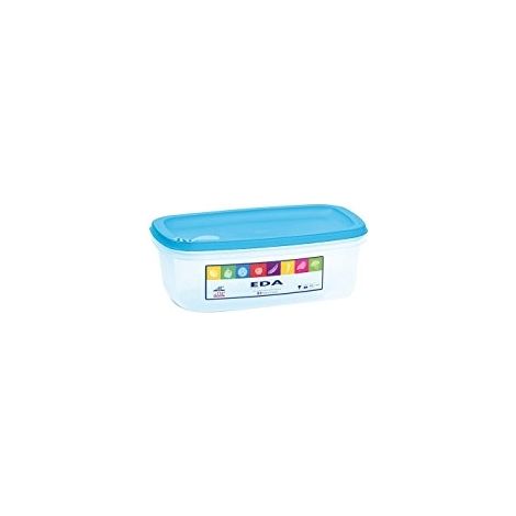 Caja de conservación rectangular de 5,5 litros natural con tapa turquesa ácida - Eda