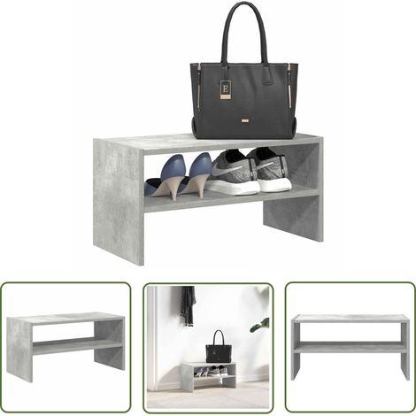 vidaXL Schuhregal Stapelbar Betongrau 60x30x30,5 cm (1/5)