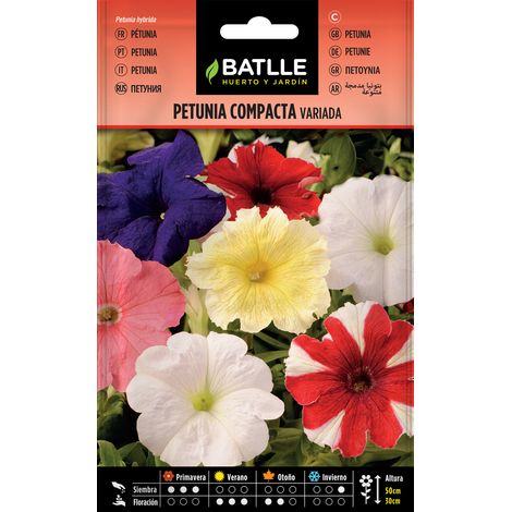 Batlle Semillas de Petunia Compacta Variada - 3 Bolsitas