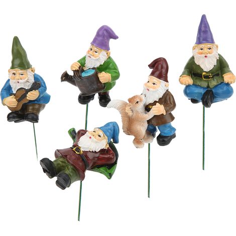 5 Statuettes de Nains de Jardin pour Décor de Pelouse - Couleurs Vives et Formes Mignonnes - Idée Cadeau pour Jardin (1/5)