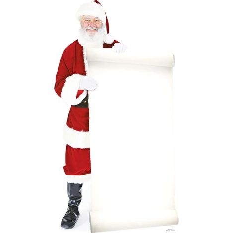 Figurine en carton Père Noël avec tableau blanc pour la liste de noël - Haut 180 cm (1/4)
