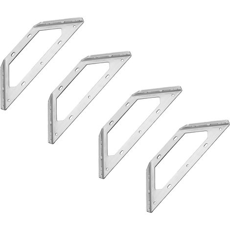 LIKERAINY Raccord d'angle 175x175mm Attache Acier Inox Assemblage Connecteurs Triangulaire de Support pour Étagère en Bois Armoire