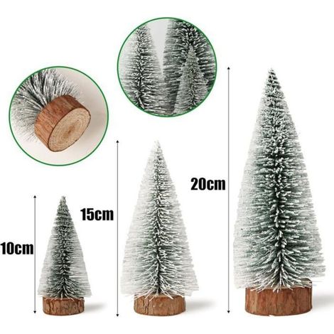 3er-Set Mini-Weihnachtsbäume, künstliche Miniatur-Dekorationsfiguren, DIY-Tischdekoration (1/5)