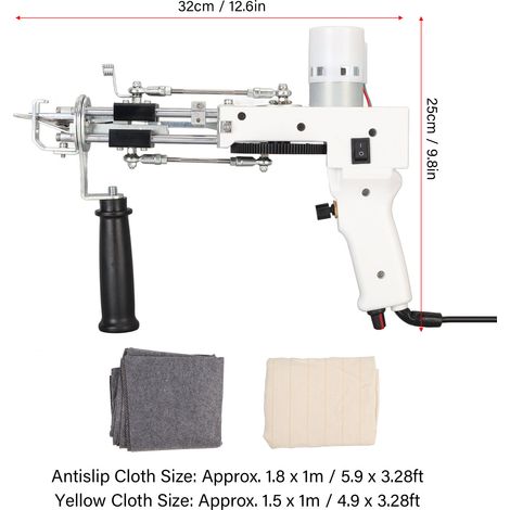 Pistolet à touffeter électrique pour tapis DIY, vitesse réglable, blanc, 100-240V, prise UE (1/5)