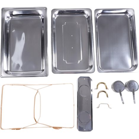 RéChaud Buffet Inox Rectangulaire 65cm Doré - Structure Épaissie, Poignées Renforcées Anti-Brûlure, 2 Réchauds Alcool - Pour Traiteur, Mariage, Banquet, Hôtel - Acier Inoxydable - Doré - Avec Kit Acce (1/5)