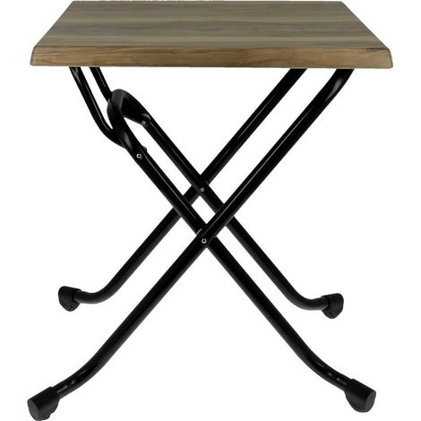 Table pliable 60x60cm plateau stratifié moulé modèle TABLE INDIANA pied Biarritz