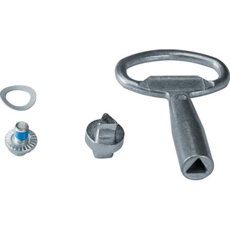 Serrure triangle mâle 7mm chromée + clé IP5-6 pour coffret vega D et univers HAGER FZ502