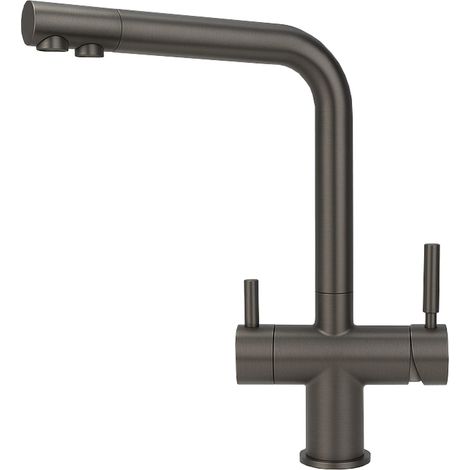 Rubinetto da cucina 3 vie Acciaio Inox 3/8” Shurity 384 Grigio Metallizzato