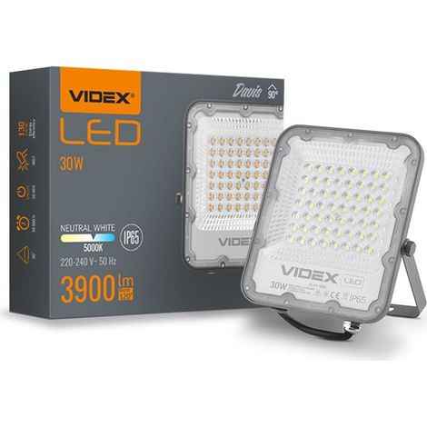 Halogenstrahler 30W neutrales Licht 5000K 3900lm IP65 DAVIS Videx
