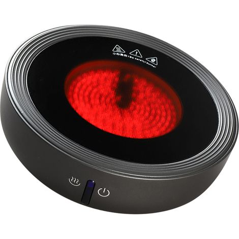 Mini réchaud électrique en céramique, résistant à la chaleur, chauffe rapide et multifonctionnel, idéal pour le bureau et la maison (prise CN 220 V, gris). (1/5)