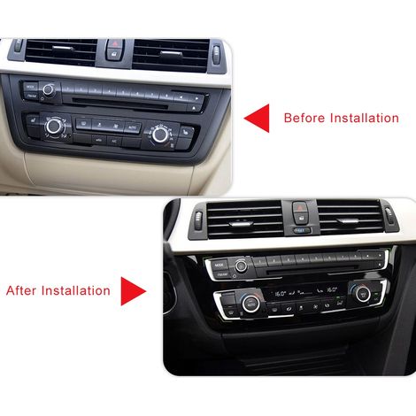 Cadre garniture tableau de bord console centrale ABS chromé argenté 11x4cm 10x3cm pour BMW 4 3 Series GT F30 2013-2016 1 pièce (1/5)