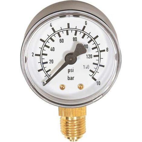 Jetly – Manomètre à cadran sec 0-6 bars – Boîtier ABS – Raccord radial mâle 1/4'' – Précision pour installations professionnelles