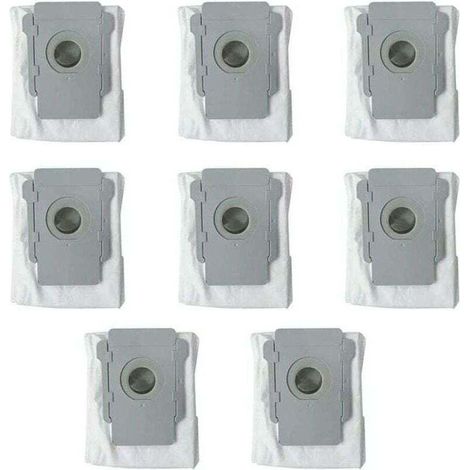 Lot de 8 Sacs jetables Sacs À Poussière de Rechange pour Aspirateur iRobot Roomba i7 i7+ / i7 Plus E5 E6 E7 S9 S9 Robot Base Autonettoyante, Kit d'accessoires de Sacs d'élimination de la Saleté (1/4)