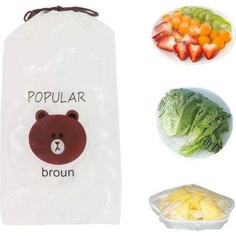 Lot de 300 sacs de conservation des aliments frais, couvercles élastiques jetables en plastique, couvercles de bol hermétiques, couvercles de bol réglables pour la famille, la cuisine, l'extérieur (1/5)