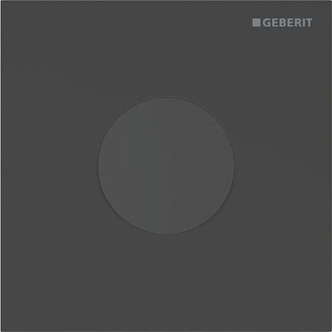 Geberit Typ 40 Urinalsteuerung mit elektr. Spülauslösung, Batteriebetrieb, Abdeckplatte rund, Schwarz matt, Easy to Clean (1/5)