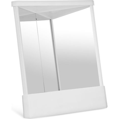 Miroir Inversé Miroir de Maquillage Non Réversible, Plastique Blanc, Double Face, Design Réversible, pour Coiffeuse et Usage la Maison (1/5)