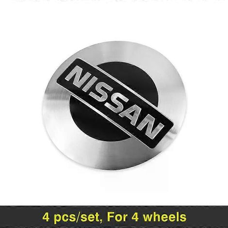 Lot de 4 autocollants métalliques pour cache-moyeux de roue de voiture, compatibles avec Nissan Qashqai, Juke, Pulsar, Sentra, Altima, Patrol, Micra, Rogue, Almera, Versa. Couleur : A. (1/4)