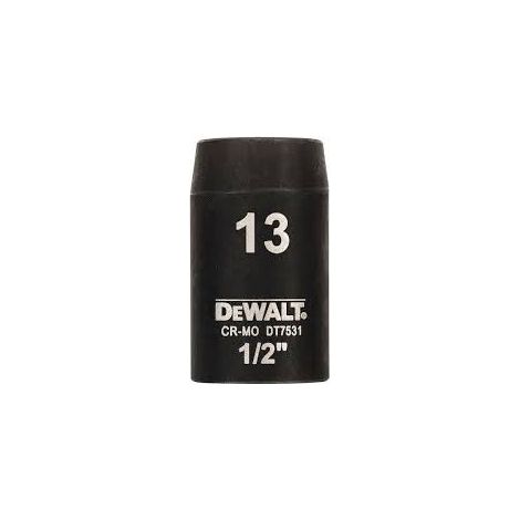 Clé à douille DEWALT courte 13mm 1/2 résistante aux chocs