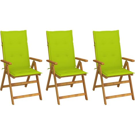 vidaXL Sillas plegables (3 unidades) con cojines, de madera maciza de acacia. (1/5)