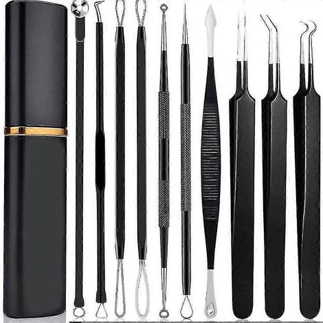 Pickel-Popper-Set, 10-teiliges professionelles Pickel- und Komedonenentfernungsset