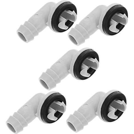 Raccord Coudé en Plastique 90 Degrés pour Unité de Fenêtre et Mini-split, Adaptateur de Drainage pour Climatiseur, Pack de 5 Pièces, Vacances sans Fuite D'eau (1/5)