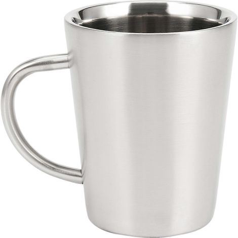 Mug à thé double paroi en acier inoxydable plaqué cuivre argenté de 340 ml (1/5)