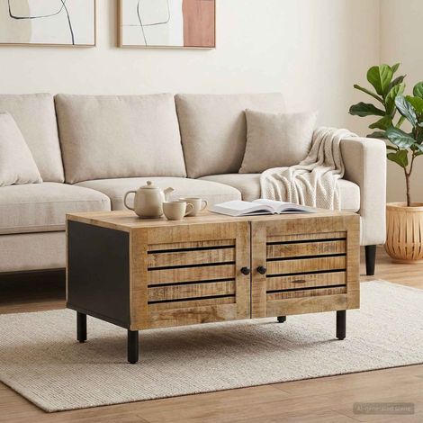 vidaXL Coffee Table Natural 80 x 50 x 40 cm Solid Mango Wood (1/5)