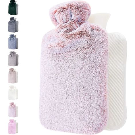 Wärmflasche mit Bezug - 1,8 Liter große Kapazität, weich und flauschig (1/5)