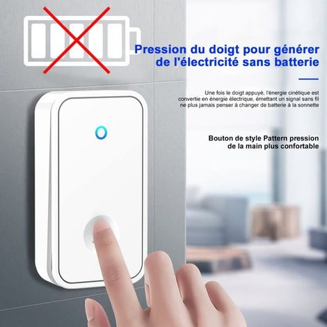 Campanello wireless plug-in - SDLOGAL Wireless senza batteria, 60 melodie, 5 livelli di volume e flash LED, kit campanello con 150 metri, flash LED (1/4)